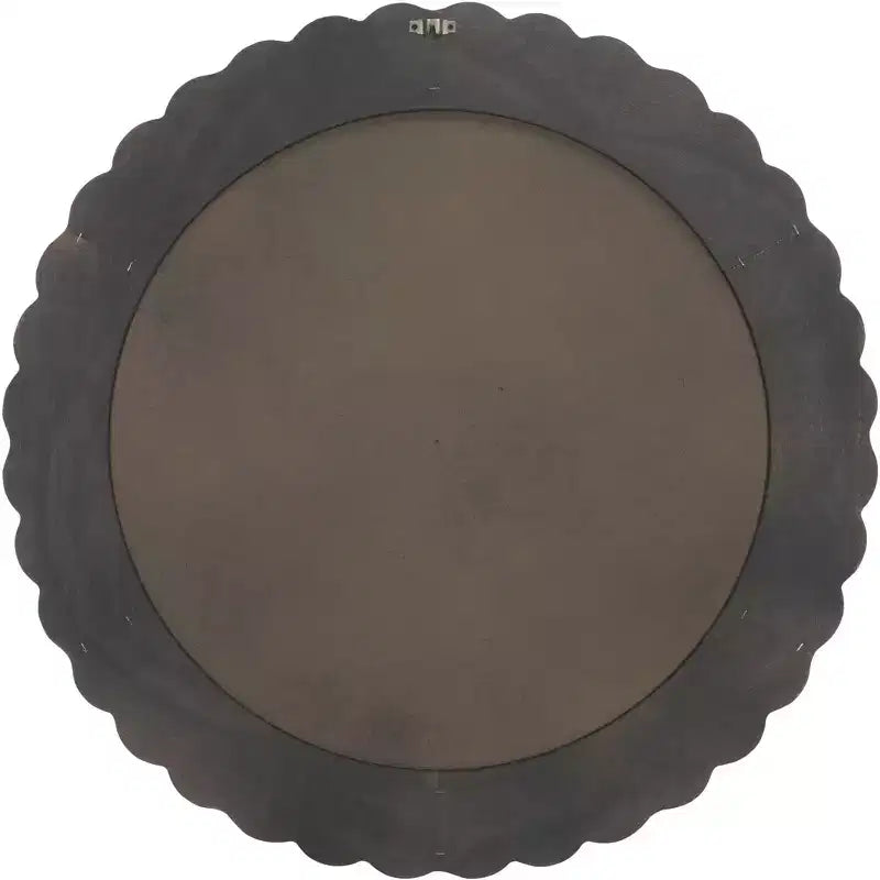 36" Yuvarlak Dalgalı Duvar Aynası, Beyaz MDF Çerçeve, Kurulum Gerektirmez