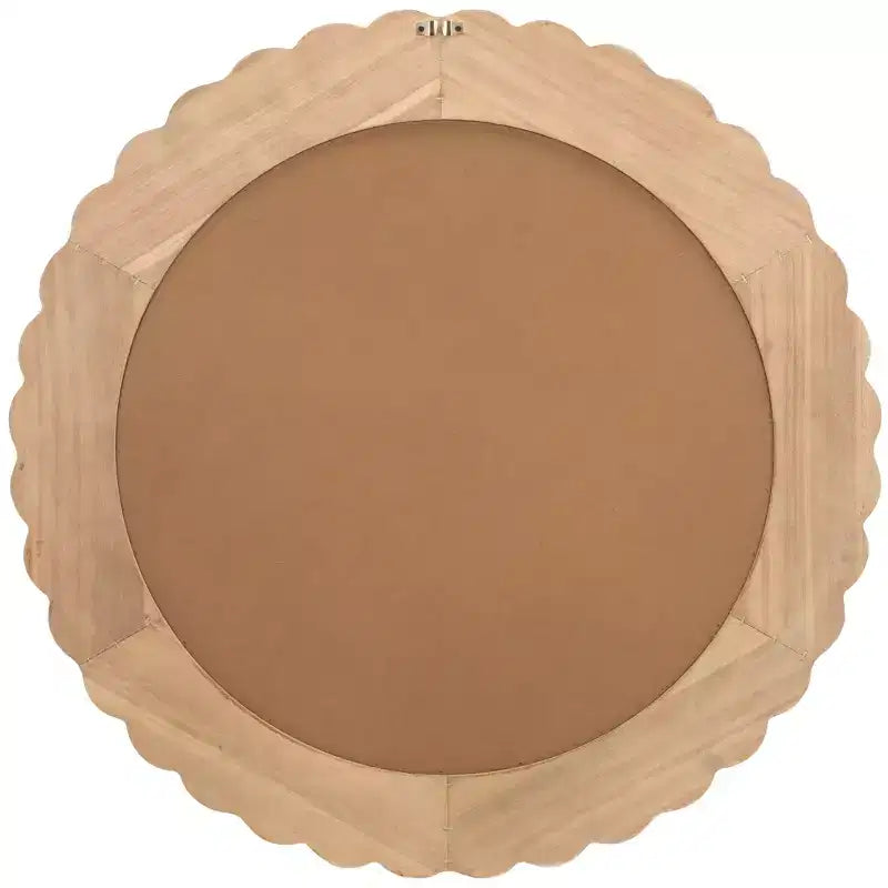36" Yuvarlak Dalgalı Duvar Aynası, Beyaz MDF Çerçeve, Kurulum Gerektirmez