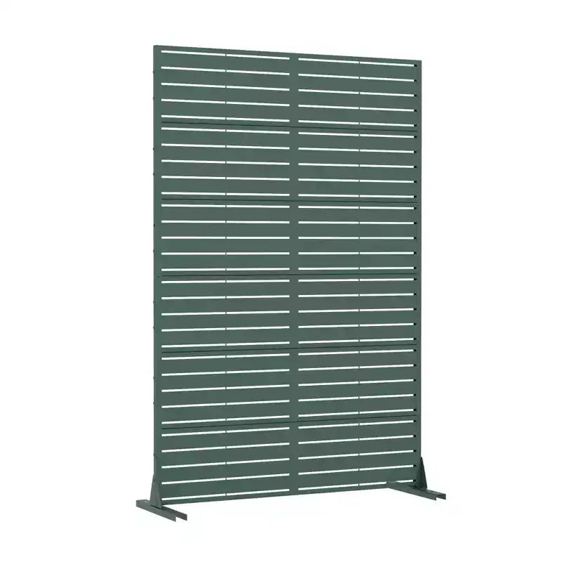 72x47" Metal Dış Mekan Teras Mahremiyet Perdesi, Ayakta Durabilen Oda Bölücü, Beyaz