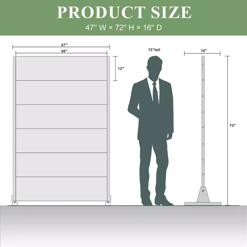72x47" Metall Outdoor Sichtschutz, freistehender Raumteiler, Weiß