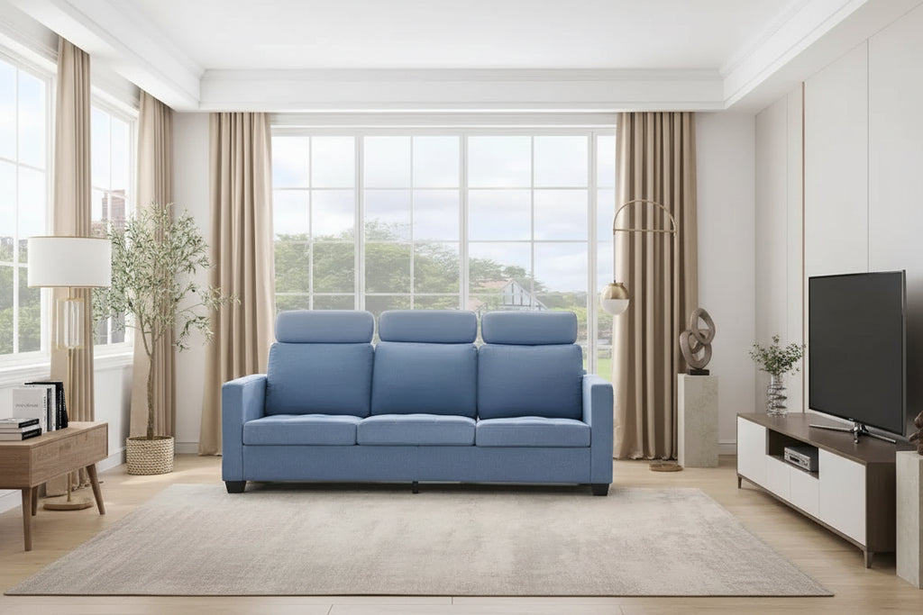 89" Modern Rahat Kanepe, Çıkarılabilir Başlıklar ve Yan Cepler, Chenille Kumaş