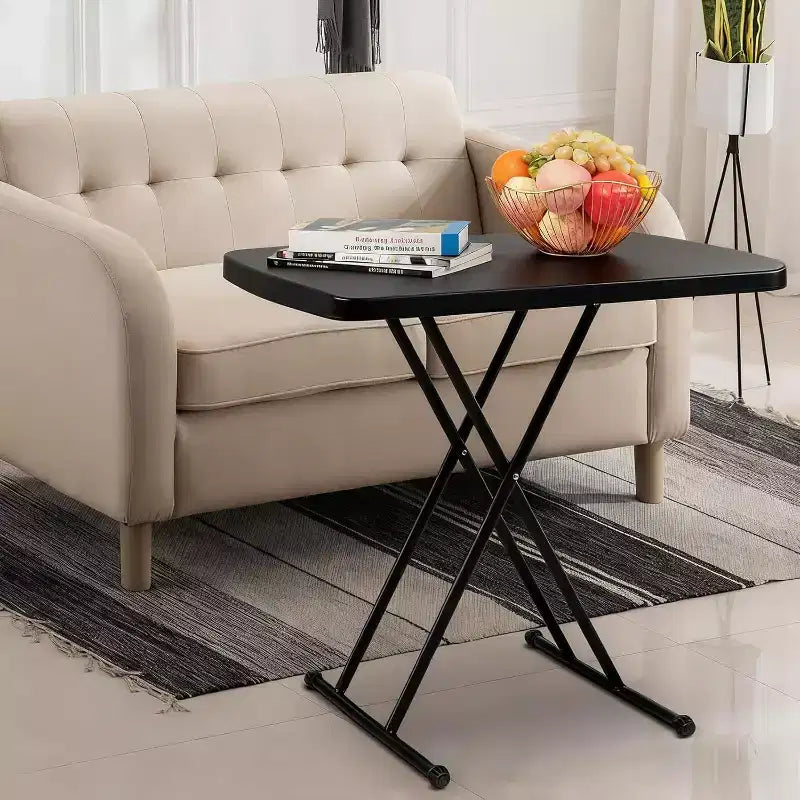 Taşınabilir Katlanabilir Dizüstü TV Tepsisi, 30" Ayarlanabilir Yükseklik, HDPE Üst, Siyah
