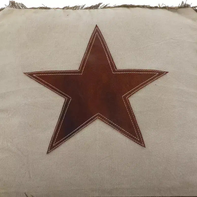 Rustik Deri ve Kanvas Ayak Taburesi, Vintage Stil Vurgu Ayak Dayama